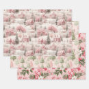 Search for vintage pink christmas wrapping paper Trees