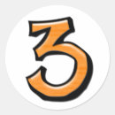Search for white number stickers Three