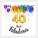 Search for 40th birthday forty and fabulous stickers Party