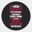 Search for burgundy ribbon stickers Aneurysm