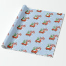 Search for christmas tree truck wrapping paper Red and green