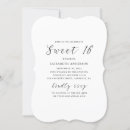Search for white sweet 16 invitations Black and white