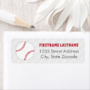 Search for baseball return address labels Red