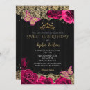 Search for pink black sweet 16 invitations Gold