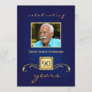 Search for blue 90th birthday invitations 90 years