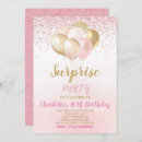 Search for surprise for her birthday invitations Gold