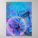 Recherche de lune rose posters Bleu