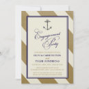 Search for navy and gold engagement party invitations Stripes