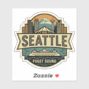 Search for washington state travel stickers Seattle skyline