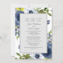 Search for navy blue floral wedding invitations White