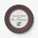 Search for plaid christmas plates Red