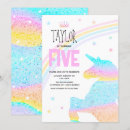 Search for girls 5th birthday invitations Glitter