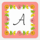 Recherche de monogramme de rose de rose autocollants Orange