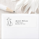 Search for black and white cat return address labels Elegant