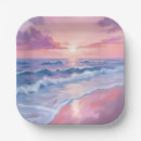 Search for beach waves paper plates Sunset