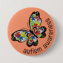 Search for autism butterfly buttons Awareness
