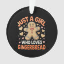 Search for gingerbread girl ornaments Santa