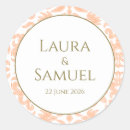 Search for peach wedding stickers Vintage
