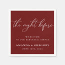 Search for burgundy wedding napkins Rustic