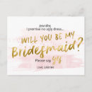 Search for will you be my bridesmaid postcards Pink blush