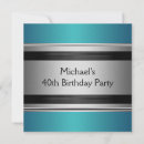 Search for blue black 40th birthday invitations Silver