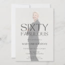 Search for sixty and fabulous birthday invitations Black white