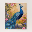 Recherche de paon bleu puzzles Floral