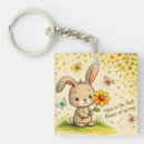 Search for rabbit square keychains Floral