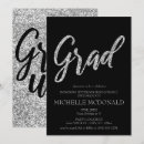Search for black and silver graduation invitations Glitter