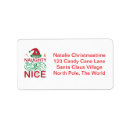 Search for naughty or nice return address labels Candy cane