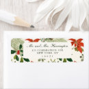 Search for red floral return address labels Calligraphy