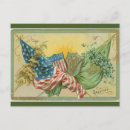 Recherche de drapeau irlandais vintage cartes postales Harpe
