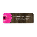 Search for pink gerbera daisy return address labels Rustic
