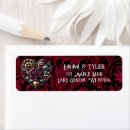 Search for red and gold return address labels Heart