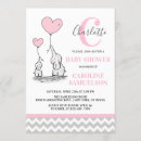 Search for pink grey elephant baby shower invitations Heart