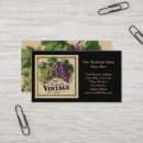 Recherche de vin vintage cartes visite Raisins