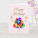 Search for gold stars birthday cards Balloon