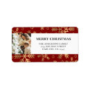 Search for red snowflake return address labels Typography