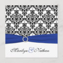 Search for royal blue and black wedding invitations Damask