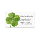 Search for four leaf clover return address labels St patrick's day
