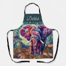 Search for purple elephant aprons Elephants