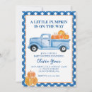 Search for blue truck baby shower invitations Pumpkins