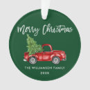 Search for green truck ornaments Merry christmas