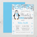 Search for penguin boy birthday invitations Winter onederland