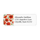 Search for red poppy return address labels Pretty