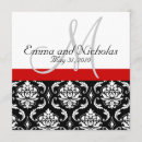 Search for monogram damask red invitations Elegant