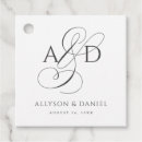 Recherche de mariage étiquettes cadeau Noir et blanc