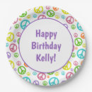 Search for peace sign paper plates Pink