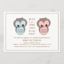 Search for owl gender reveal invitations Blue