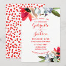 Search for coral red wedding invitations Watercolor floral